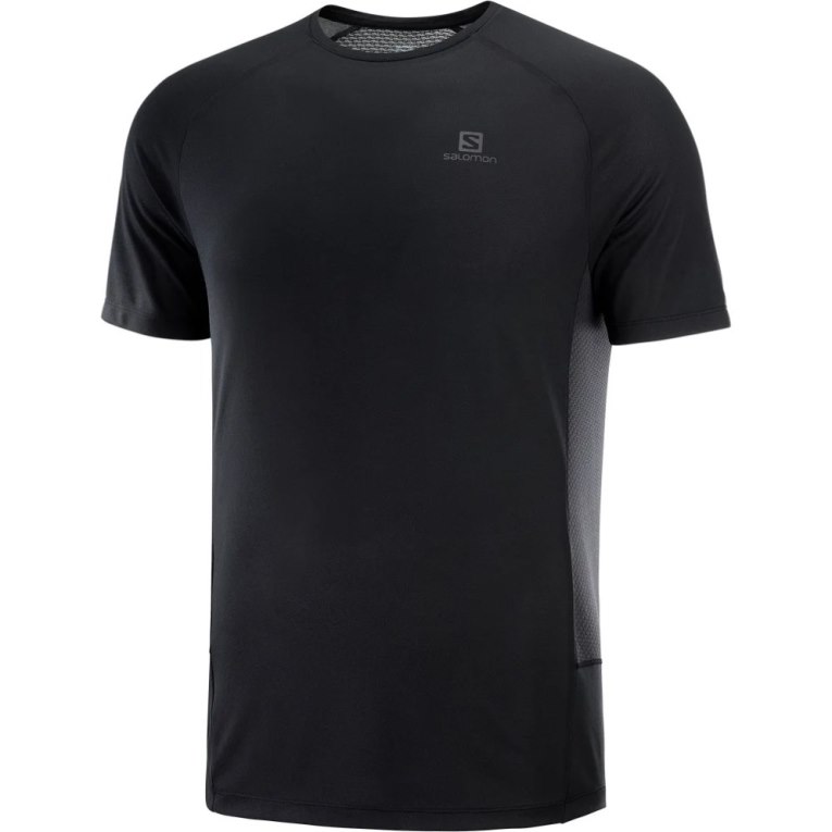 Camiseta Salomon Cross Rebel Corta Sleeve Hombre Negros | MX ZQNV705